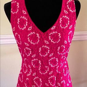 Pink and white floral dress